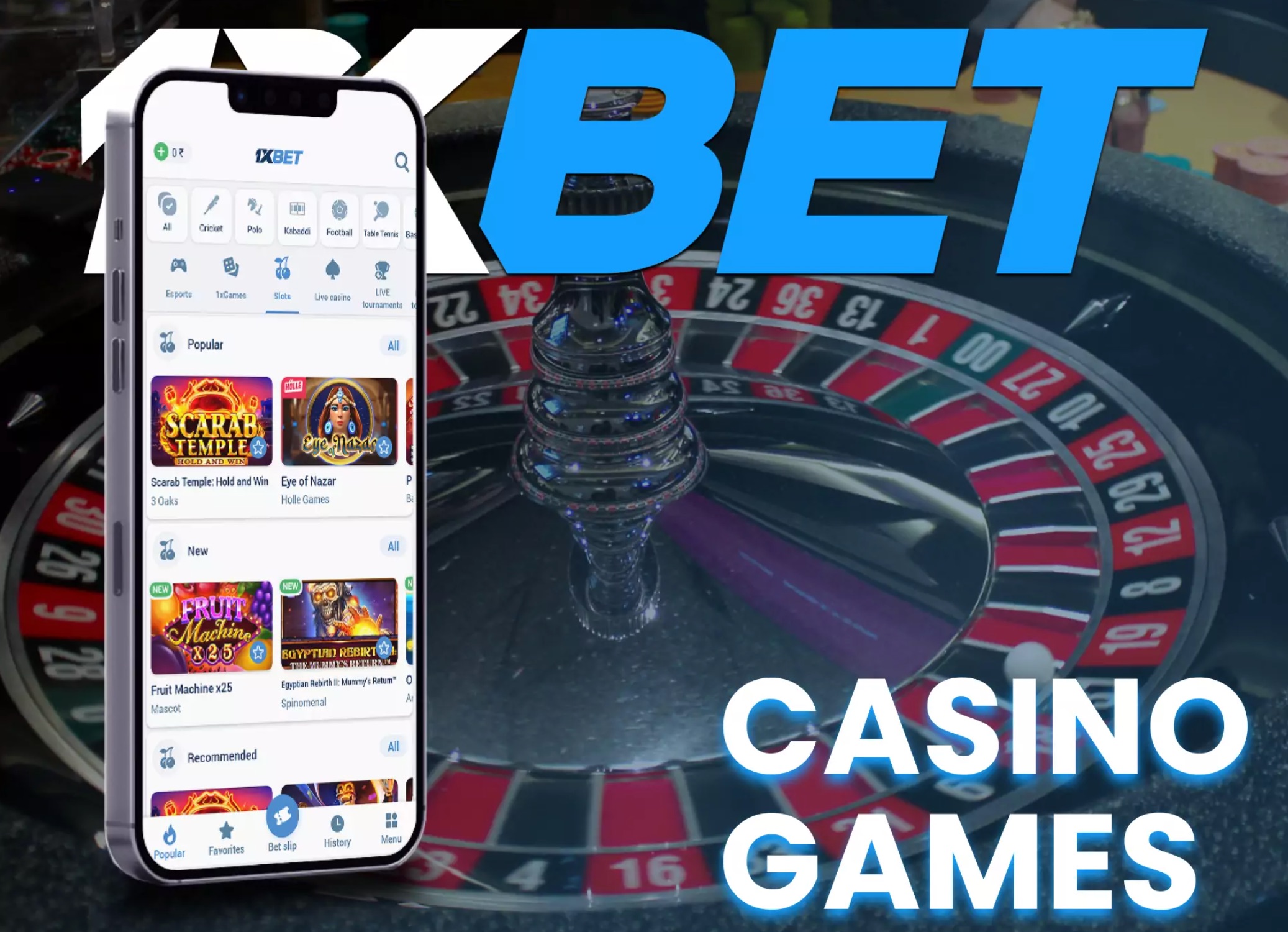 Playing 1xBet Casino Game.